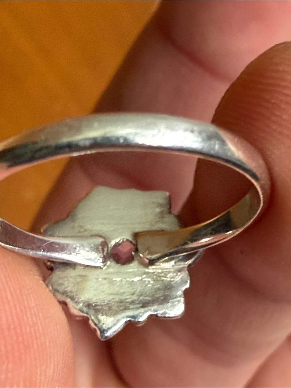 Sterling Silver Floral Ring with Purple Gemstone